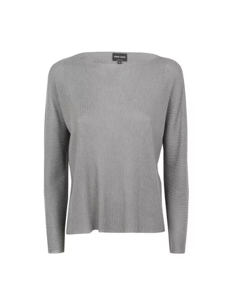 Dzianinowy sweter Giorgio Armani szary