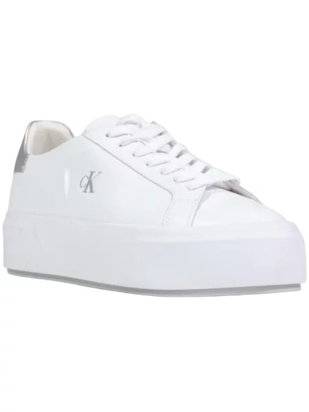 Calvin Klein Sportcipők Flatform Lace Up Lth Met fehér
