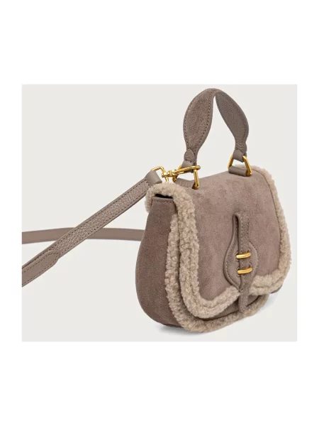 Coccinelle torebka crossbody zamszowa beżowa