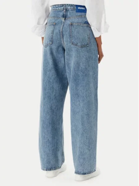 HUGO Jeans hlače Leni modra