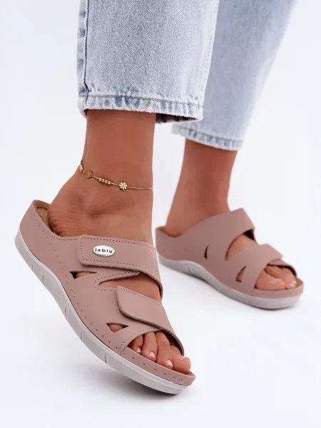Sneakerși Inblu din piele roz