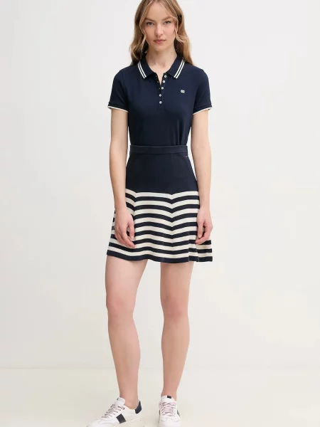 Tommy Hilfiger spódnica z jedwabiem granatowy mini rozkloszowana