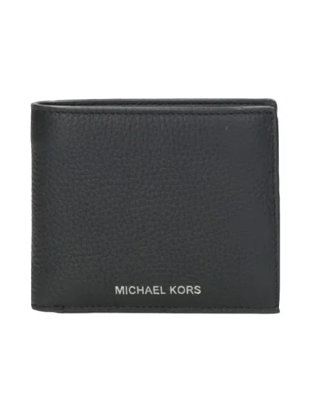 Portfel Michael Kors skórzany z logo czarny