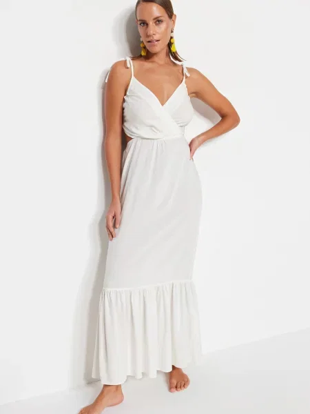 Rochie maxi Trendyol alb