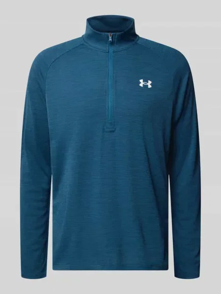 Bluza z krótkim zamkiem błyskawicznym i nadrukiem z logo Under Armour biała