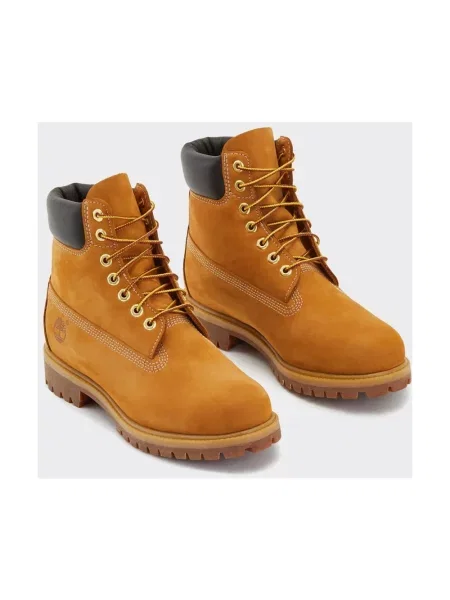 Botki Timberland skórzane na płaskim obcasie beżowe