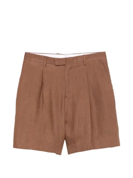 Plisirane kratke hlače Lardini džepovi s preklopom smeđa