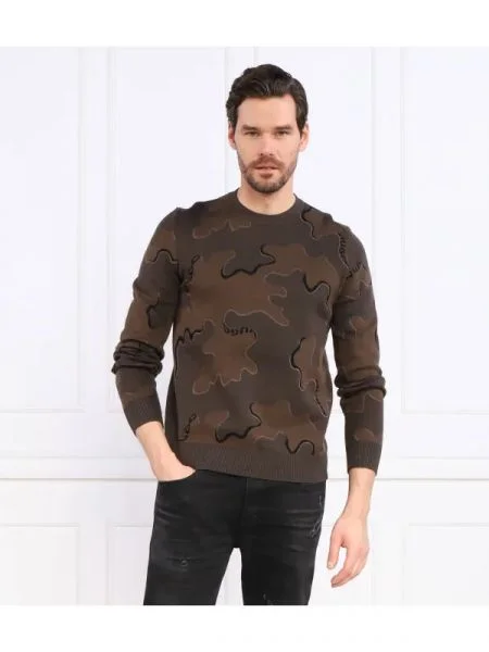 HUGO Pulover Scubo cu adaos de lână verde