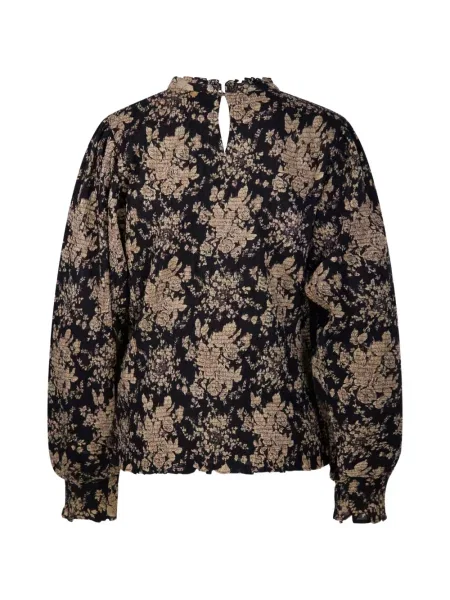 Bluză Antik Batik cu model floral cu imagine negru