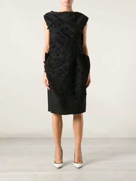 Rochie Lanvin cu model floral negru