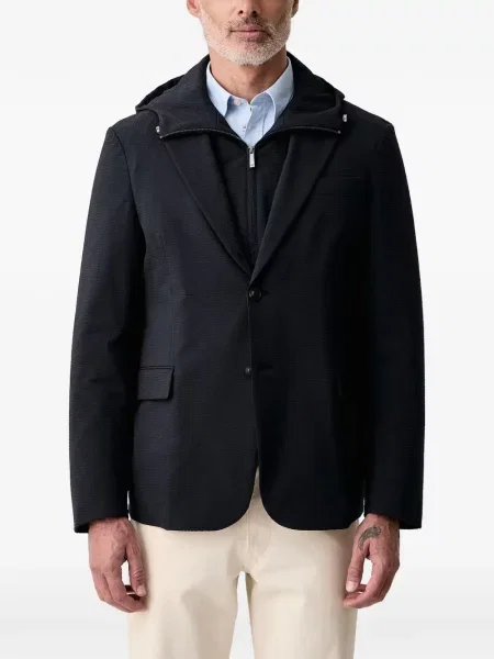 Geacă Emporio Armani cu glugă negru