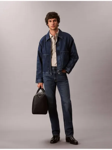 Calvin Klein Jeans Blugi Straight Fit albastru