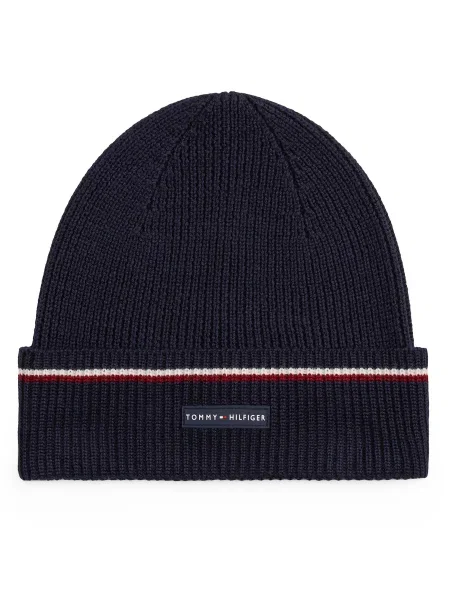 Шапка с вълна Tommy Hilfiger тъмносиньо