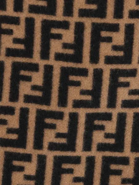 Жакардово пончо Fendi с ресни кафяво