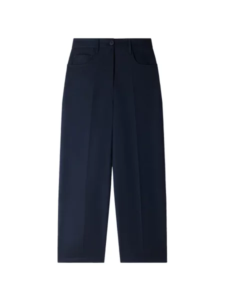 Pantaloni palazzo Sandro cu talie înaltă albastru