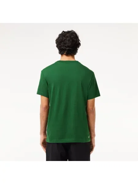 Lacoste Koszulka Sport O Regularnym Kroju Z Nadrukowanym Dekoltem zielony