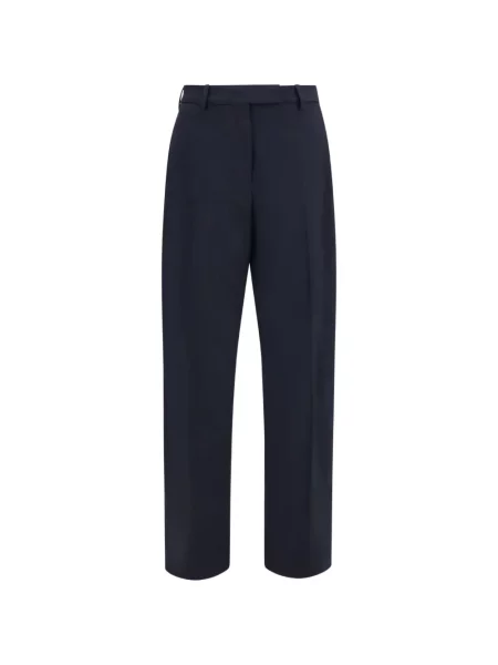 Pantaloni Thelatest de lână albastru