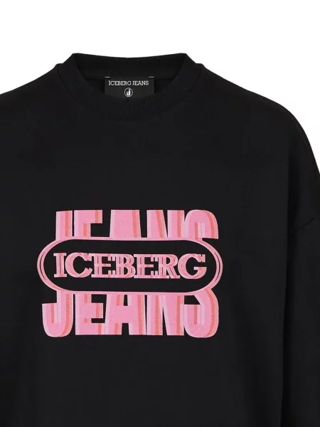 Melegítő felső Iceberg nyomtatás fekete