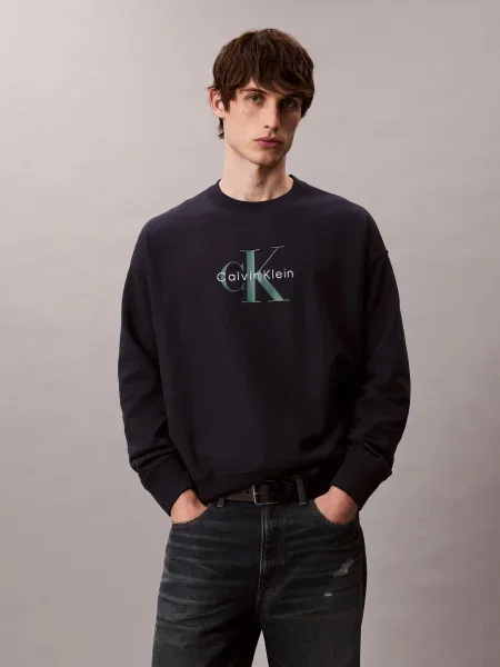 Calvin Klein Jeans Majica marine / meta bela