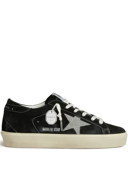 Sneakerși Golden Goose Hi Star cu șireturi din dantelă negru