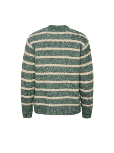 Sweter Kaffe wełniany w paski zielony