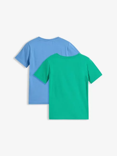 T-shirt z czystej bawełny organicznej 2 szt. niebieska