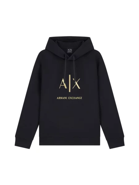 Bluza z kapturem Armani Exchange z kapturem czarna