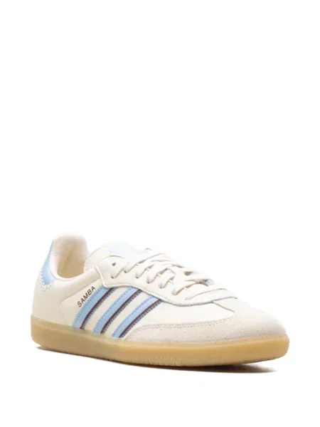 Prugaste tenisice Adidas Samba od lakirane kože bijela
