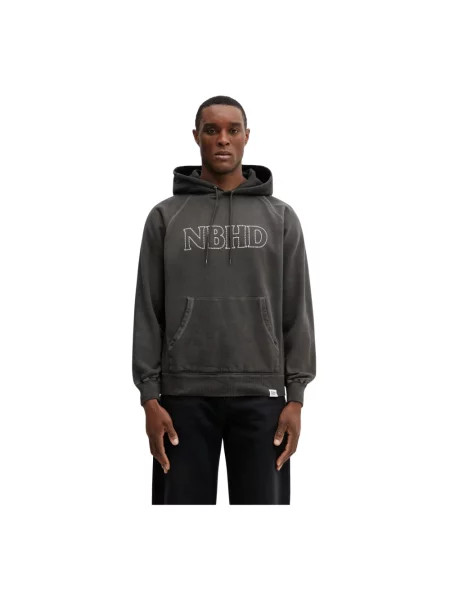 NEIGHBORHOOD bluza PIGMENT DYED SWEAT z kapturem gładka szary