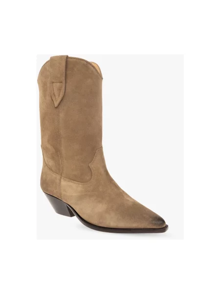 Buty do kostki Isabel Marant skórzane beżowe