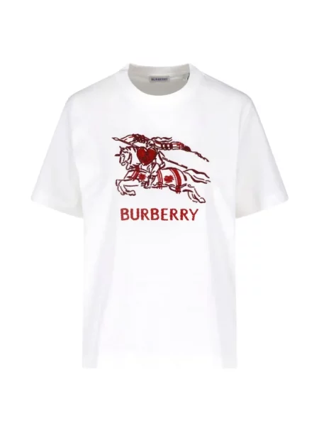 Tricou Burberry cu motiv cu inimi alb
