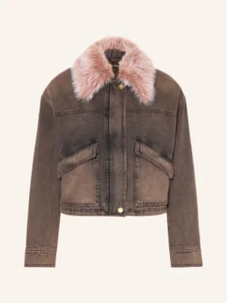 Marc Aurel Džínová Bunda S Odnímatelným Límcem brown denim hnědá