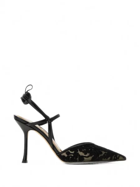 Pantofi cu toc Fendi din dantelă slingback negru