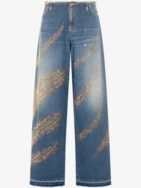 Blugi Roberto Cavalli zdrențuiți albastru