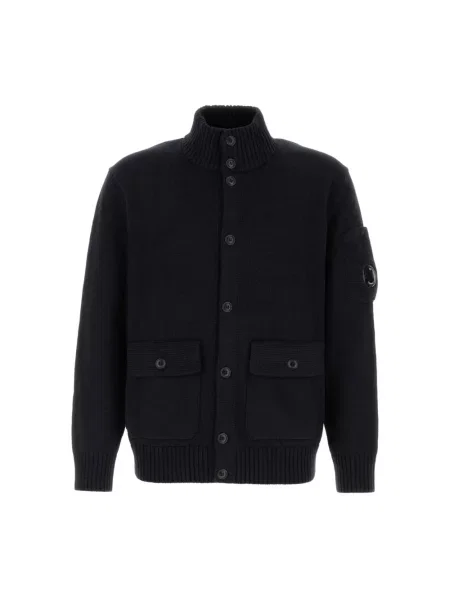 Lniany sweter C.p. Company niebieski