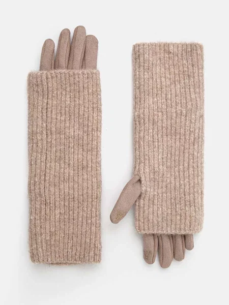 Рукавички з домішкою вовни Medicine бежевий