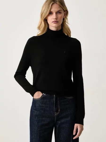 Trussardi pulover cu guler înalt pentru femei din lână negru