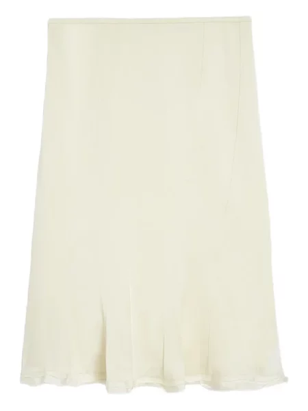 Fusta mini Jil Sander din satin alb