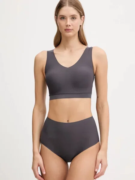 Chantelle Klasické nohavičky s vysokým pásom Soft Stretch sivá