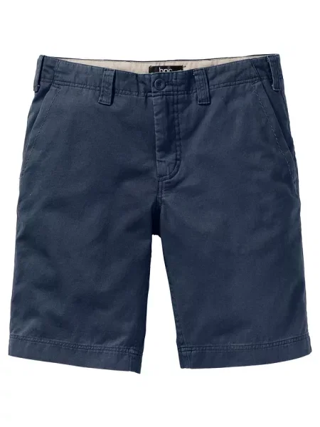 Bermudy chinosy z czystej bawełny regular fit niebieskie
