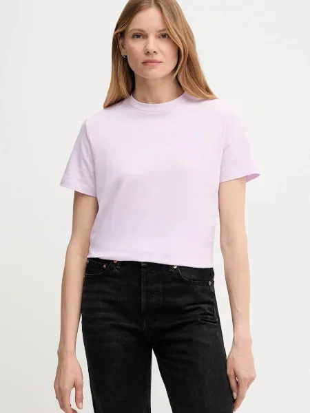 Тениска Calvin Klein Jeans дамска лилаво виолетово