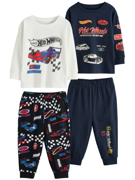 Next Pijamale bleumarin / roșu / negru / murdar alb