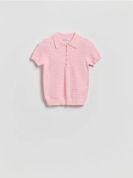 Reserved Трикотажна блузка пастельний рожевий