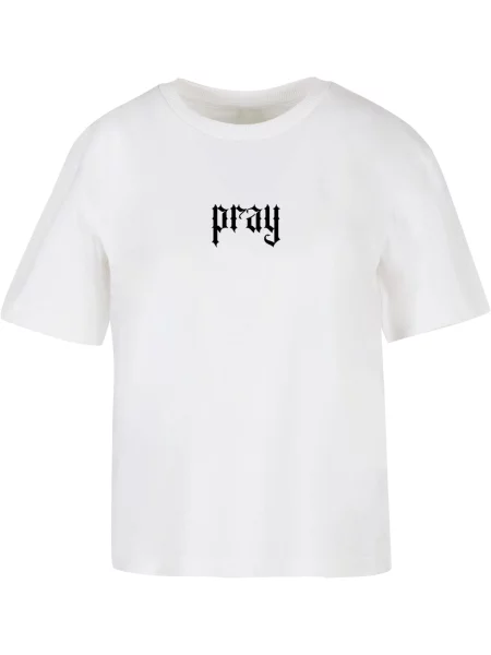 Miss Tee Tričko Praying Hands šedá / černá bílá