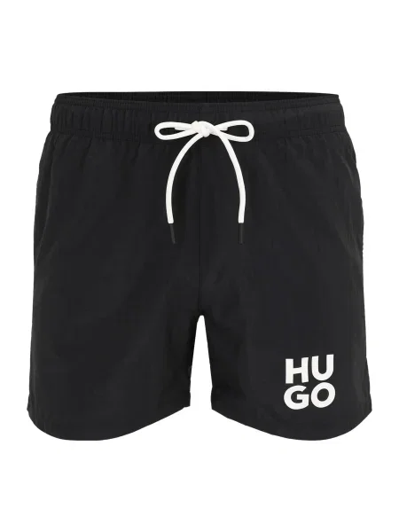 HUGO Kratke kopalne hlače PAOLO črna bela