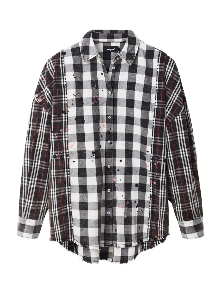 Cămașă Desigual lungă cu mâneci lungi negru