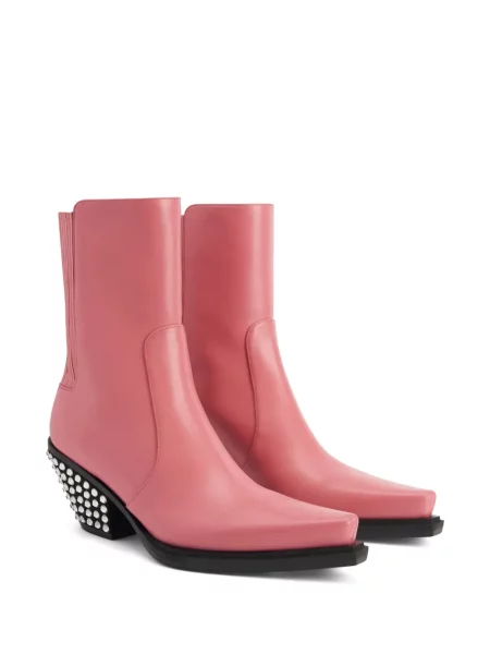 Iš natūralios odos auliniai batai Giuseppe Zanotti rožinė