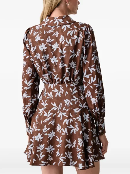 Rochie mini Fracomina cu model floral cu imagine plic maro