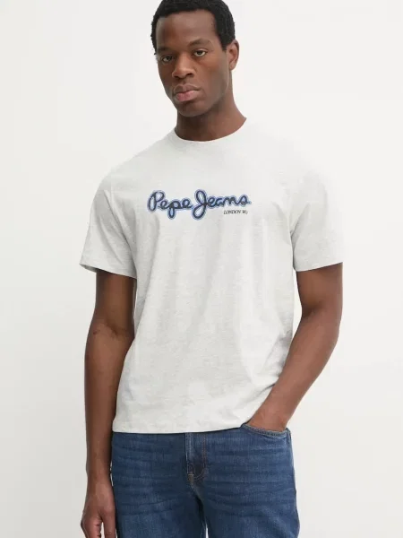 Тениска Pepe Jeans DORIAN TEE с принт сиво