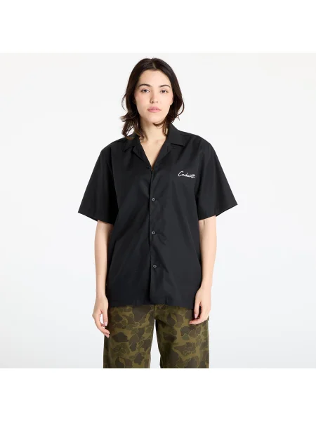 Košile Carhartt WIP S/S Delray Shirt UNISEX Black/ White S bílá